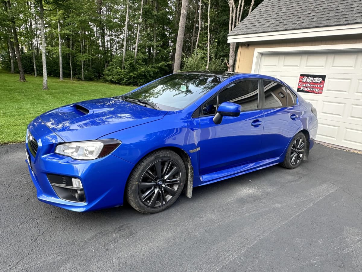 Blue Subaru WRX with Window Tint