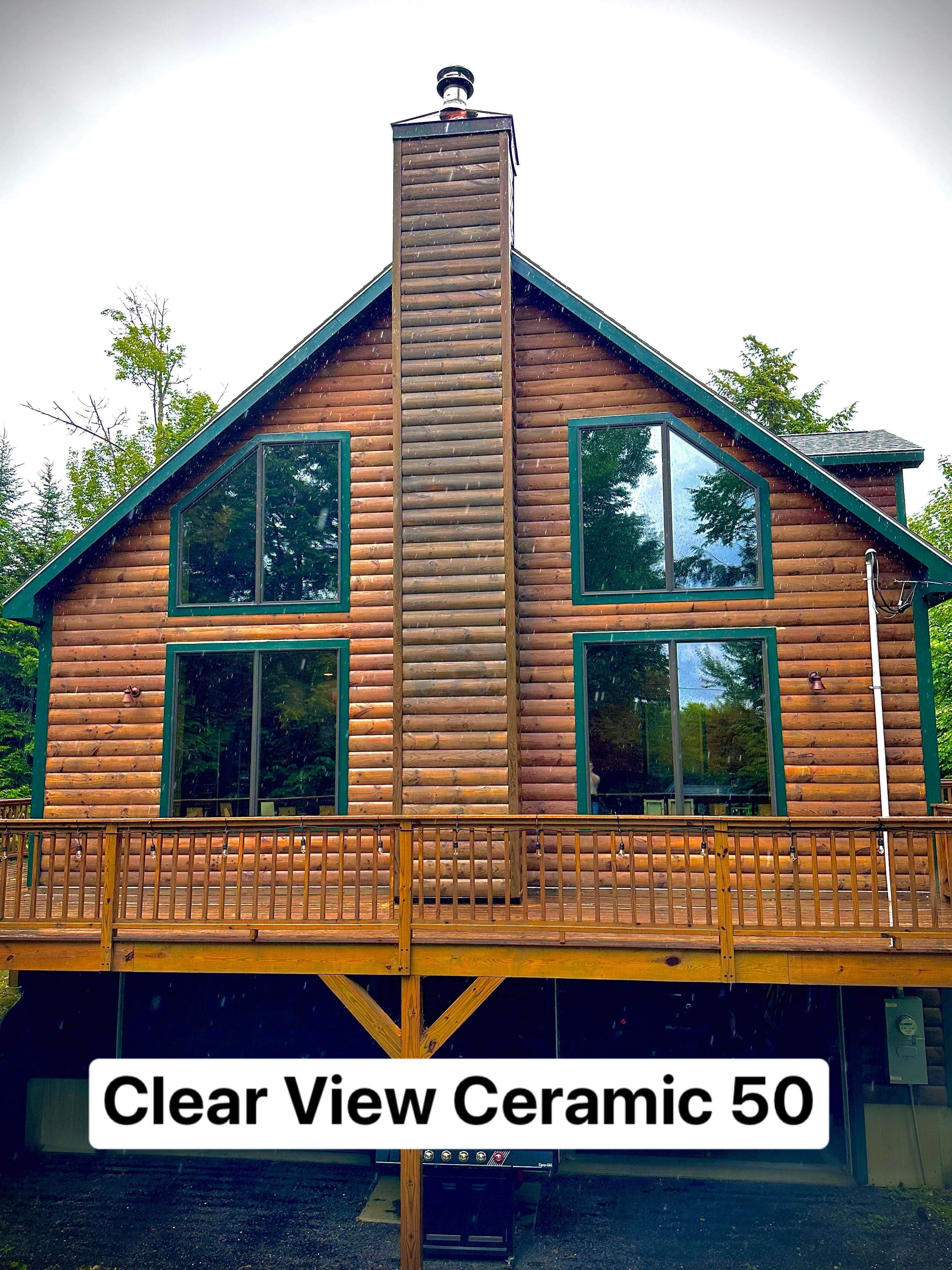 Feather Friendly bird deterrent film applied to commercial glass